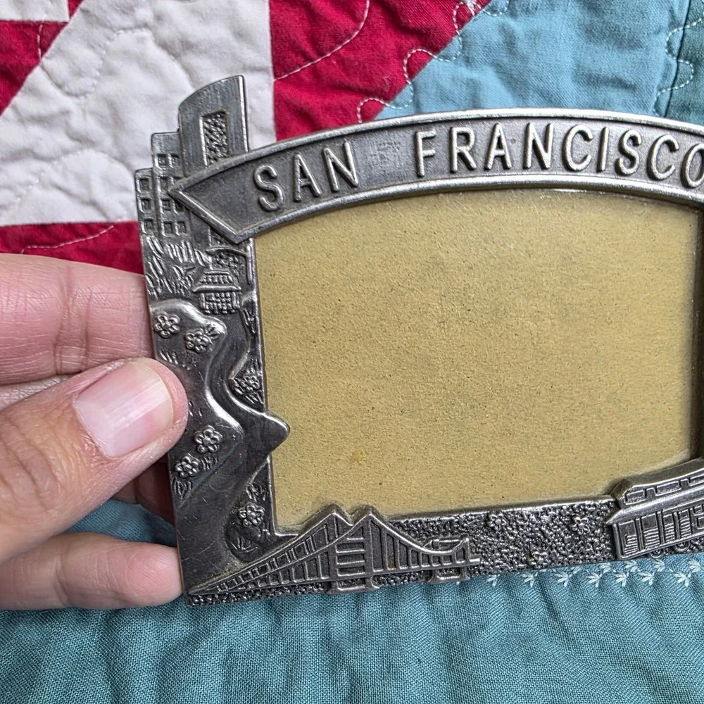 San Francisco Pewter Style Metal Souvenir Picture Frame Silver Tone Souvenir 3x5